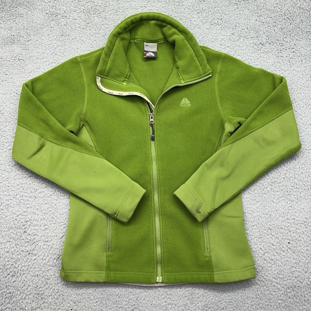 Nike ACG Womens Size Small ACGW2103 Green NikeFit Therma Fleece Full Zip Jacket